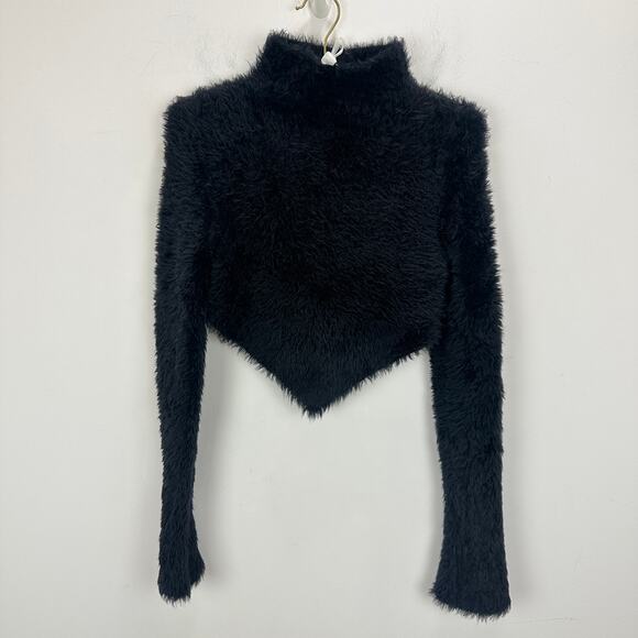 Marc Jacobs Hairy Grunge Pointed Sweater Cropped Black XS NEW Sample - Picture 5 of 9